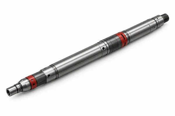 Illustration of a slender cylindrical hydraulic downhole setting tool